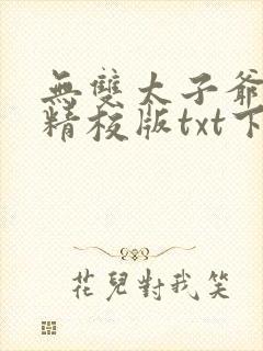 无双太子爷完本精校版txt下载