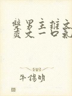 双男主推文完结爽文一口气看完