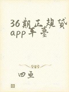 36期正规贷款app平台
