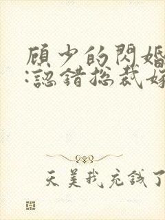 顾少的闪婚娇妻:认错总裁嫁对郎