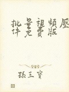 批量视频压缩软件免费版