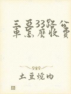 三亚33路公交车怎么收费