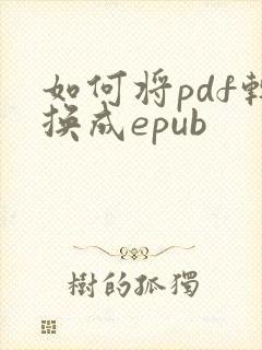 如何将pdf转换成epub