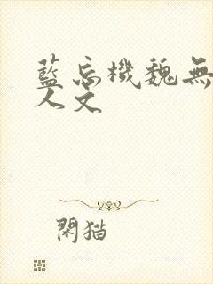 蓝忘机魏无羡同人文