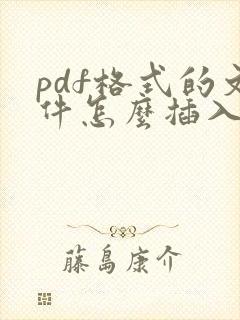 pdf格式的文件怎么插入图片