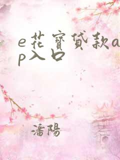 e花宝贷款app入口