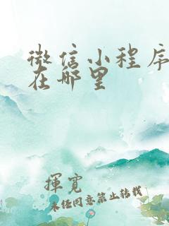 微信小程序钱包在哪里