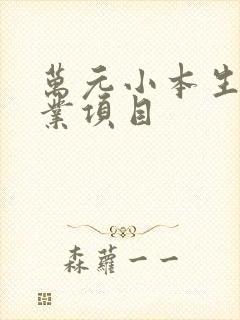 万元小本生意创业项目