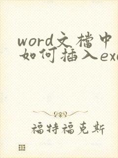 word文档中如何插入excel文件