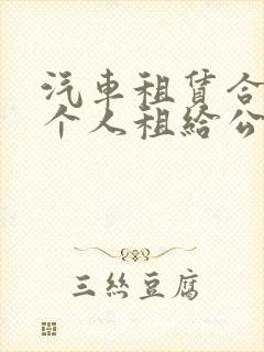 汽车租赁合同 个人租给公司