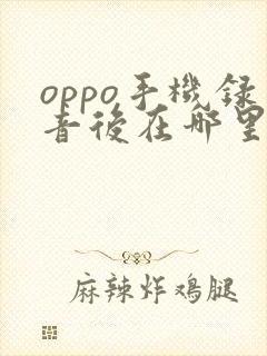 oppo手机录音后在哪里找到录音文件