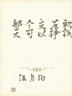 那个交友软件聊天可以挣钱