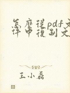 怎么从pdf文件中复制文字