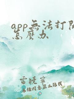 app无法打开怎么办