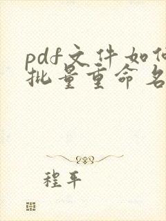 pdf文件如何批量重命名