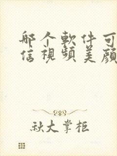 哪个软件可以微信视频美颜