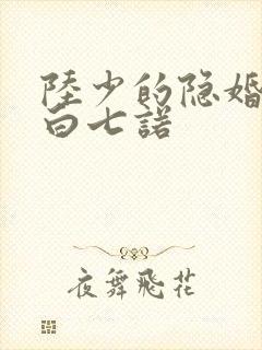 陆少的隐婚罪妻白七诺
