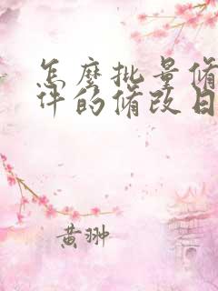 怎么批量修改文件的修改日期