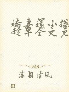 娇妻还小总裁要趁早全文免费阅读