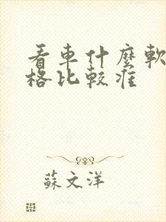 看车什么软件价格比较准