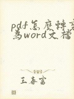 pdf怎么转变为word文档