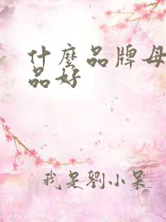 什么品牌母婴用品好