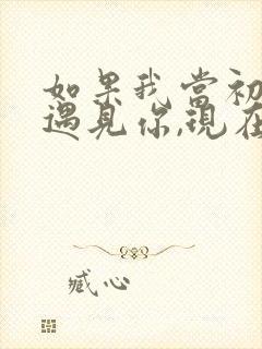 如果我当初没有遇见你,现在我将会在哪里