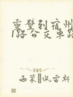 灵璧到宿州601路公交车路线