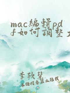 mac编辑pdf如何调整大小
