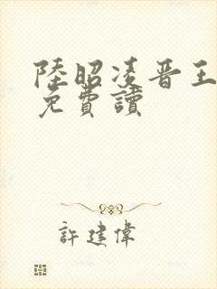 陆昭凌晋王小说免费读