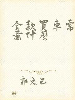 全款买车需要注意什么