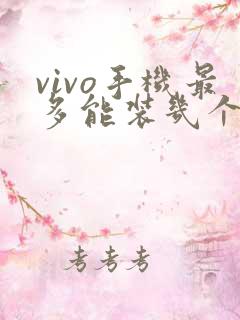 vivo手机最多能装几个微信