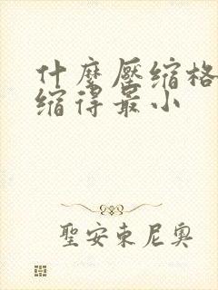 什么压缩格式压缩得最小