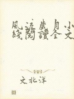 风流岁月小说在线阅读全文无弹窗