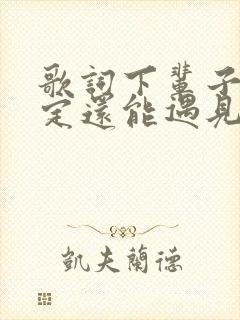 歌词下辈子不一定还能遇见你