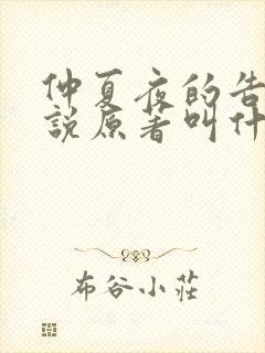 仲夏夜的告别小说原著叫什么名字