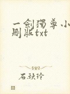 一剑独尊小说未删版txt