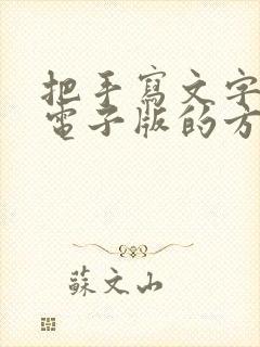 把手写文字转成电子版的方法