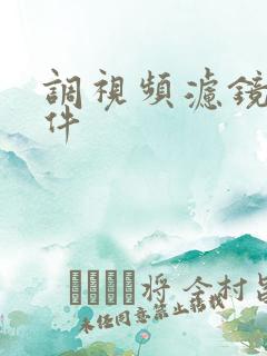 调视频滤镜的软件