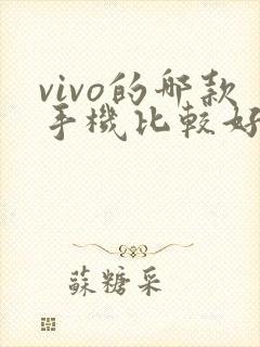 vivo的哪款手机比较好用