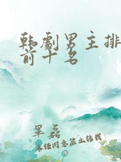 韩剧男主排行榜前十名