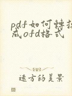 pdf如何转换成ofd格式