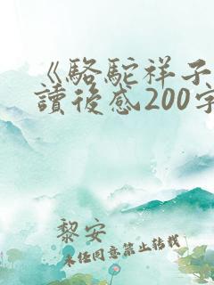 《骆驼祥子》的读后感200字