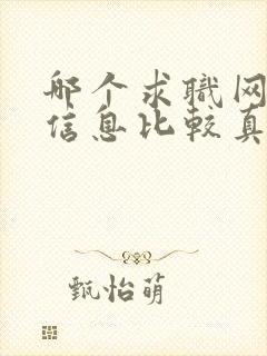 哪个求职网站的信息比较真实可靠