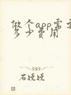 做个app需要多少费用