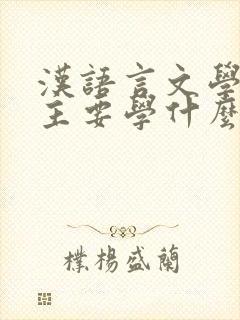 汉语言文学专业主要学什么课程