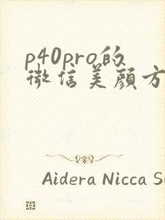 p40pro的微信美颜方法