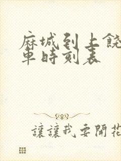 麻城到上饶的火车时刻表