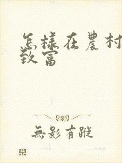 怎样在农村创业致富