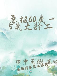 急招60岁一65岁大龄工